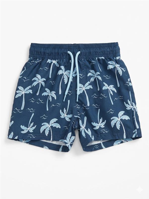 100000 Pantaloneta Palmeras 9-12M Azul 9800000001136