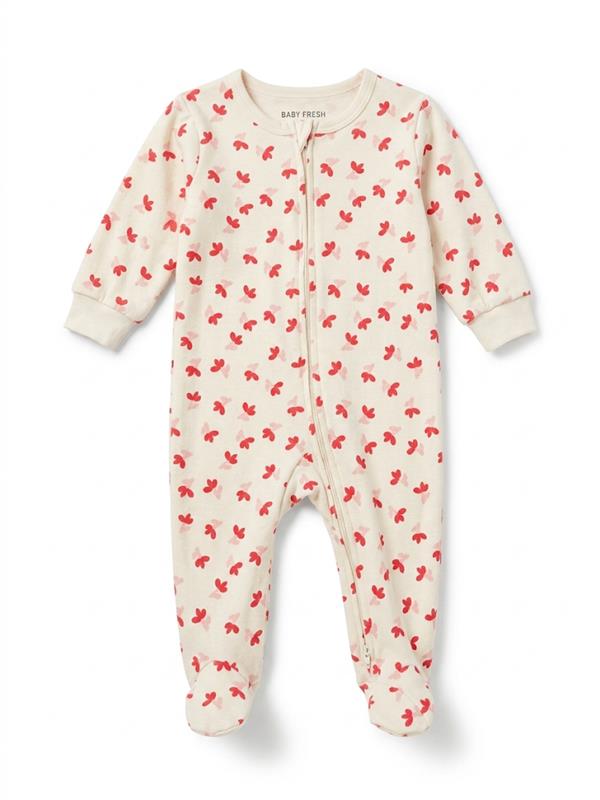 100000 Mameluco flores rosado 6-9M Crema - Rosado 9800000001116