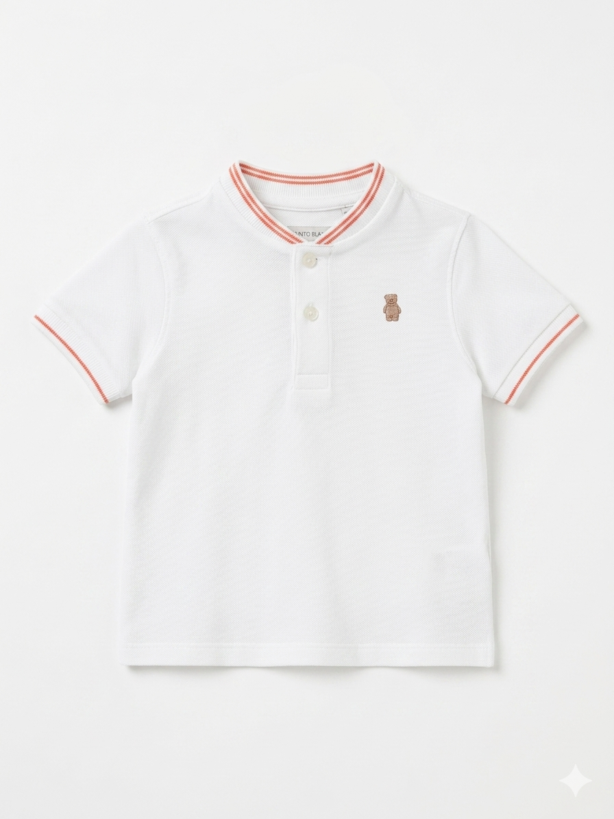 100000 Nuhay Polo Oso 6-9M Blanco 9800000001331