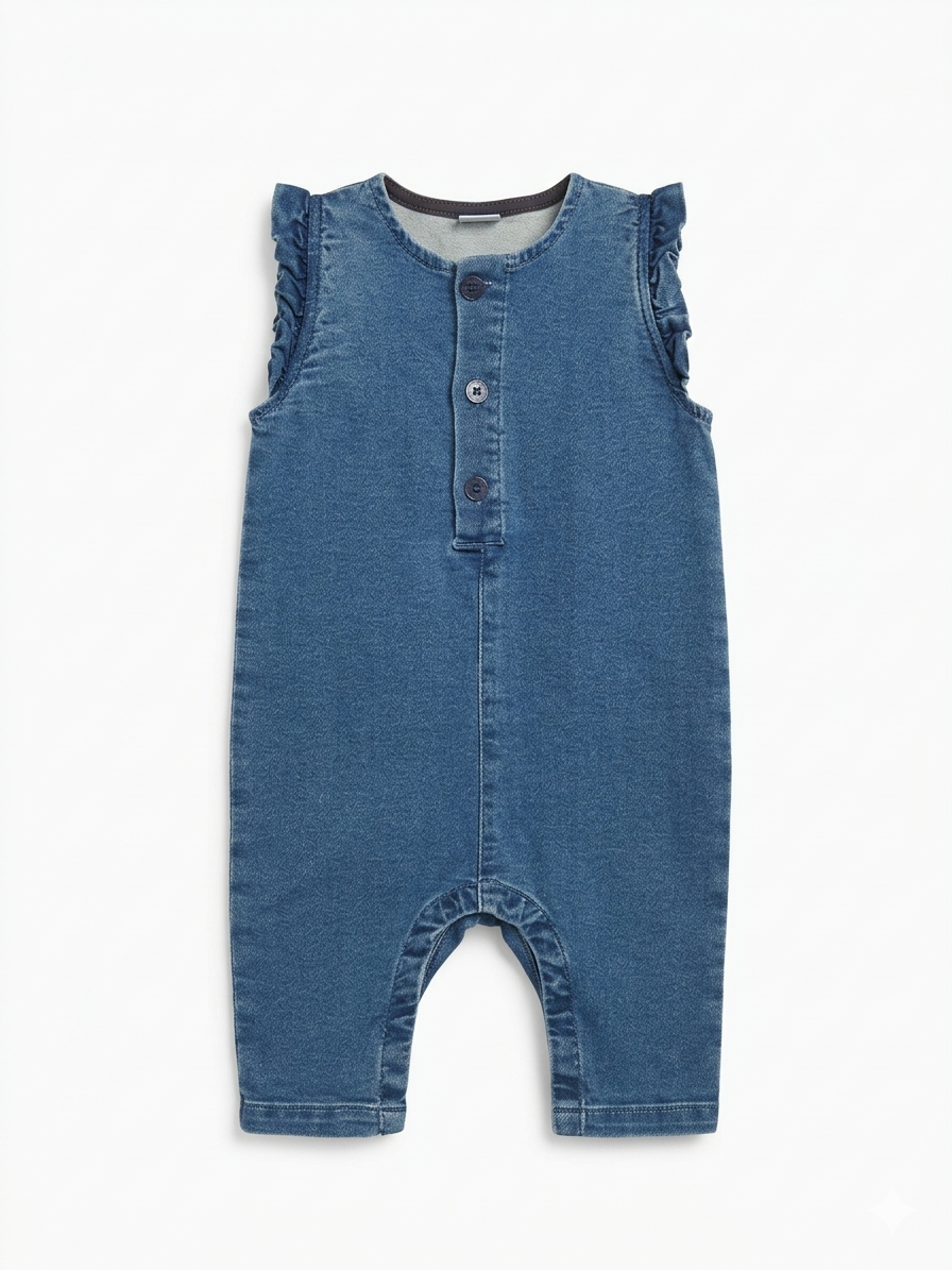 100000 Enterizo Jean Mangas boleros 12-18M Azul 9800000001155