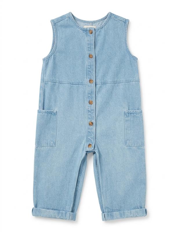 100000 Overol Jean Botones 6-9M Azul 9800000001327