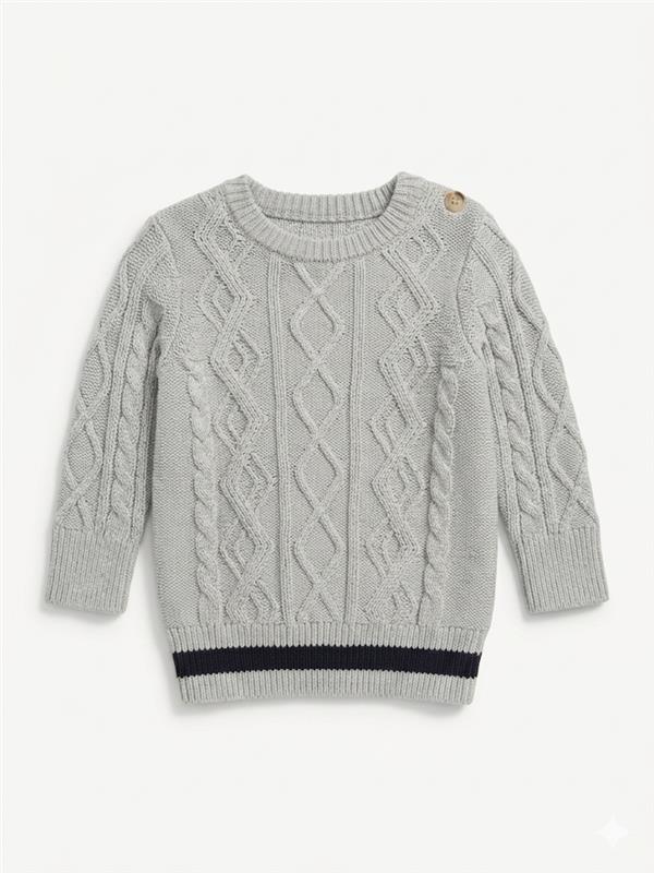 100000 Saco Tejido franja 9-12M Gris 9800000001463