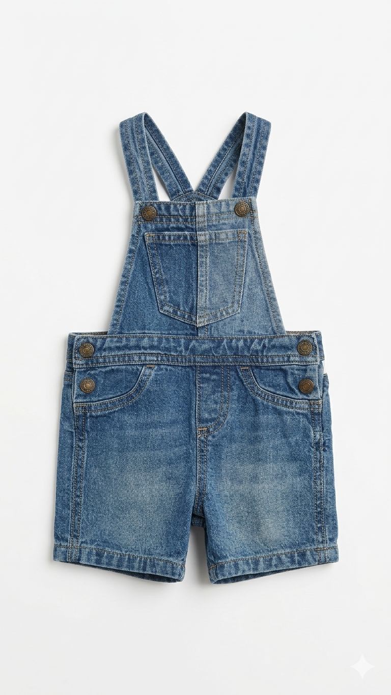 100000 Overol Corto Bicolor 12-18M Azul 9800000001154